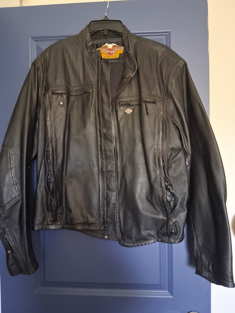 Men's Black Leather Riding Jacket